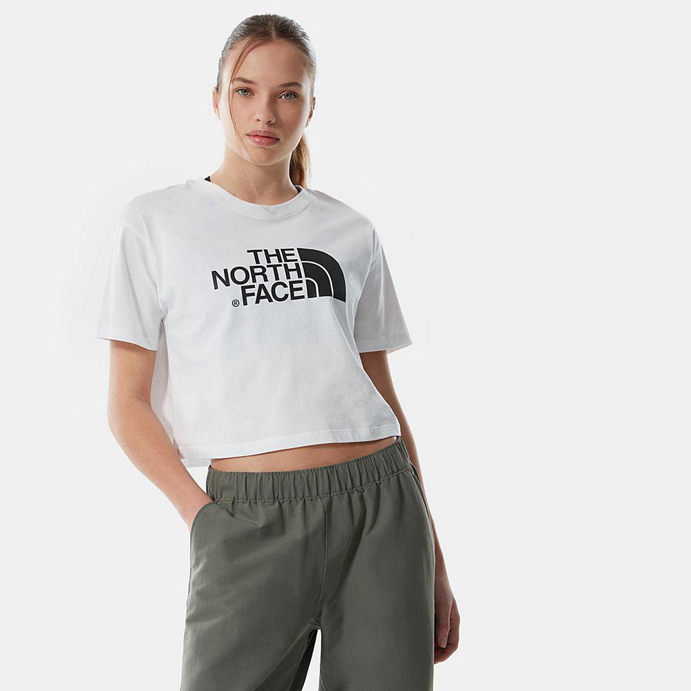 The North Face Easy Cropped Γυναικεια T Shirt - Ασπρα (YIVQ38075)